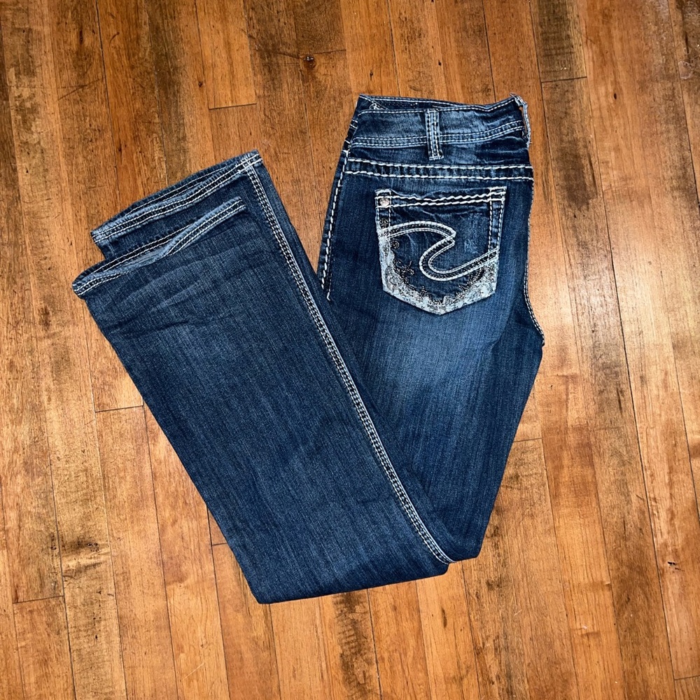 Silver Boot Cut Jeans